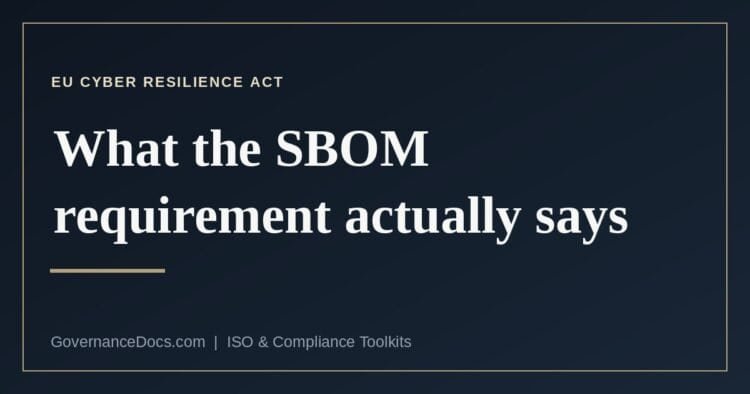 The four places the Cyber Resilience Act requires an SBOM
