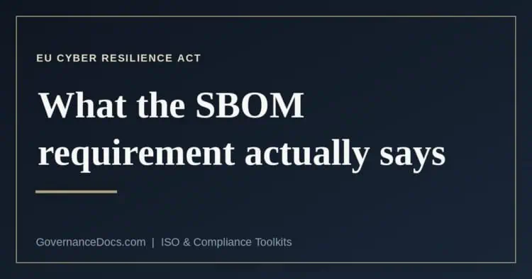 The four places the Cyber Resilience Act requires an SBOM