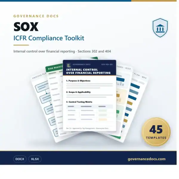 ICFR Compliance Toolkit for governance and financial reporting.