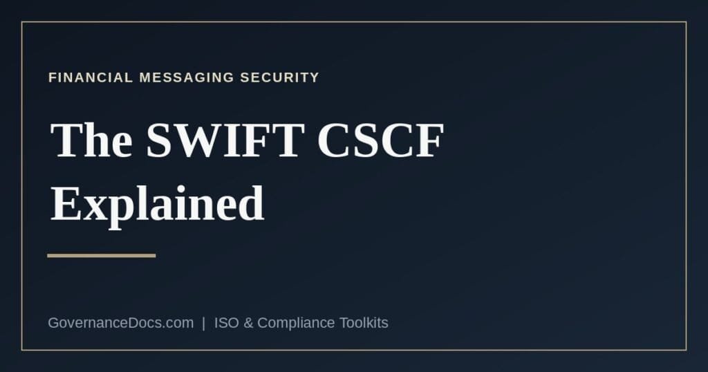 The SWIFT CSCF customer security controls framework and assessment routes