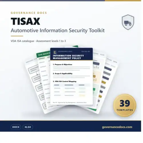 Automotive information security toolkit by Governance Docs for TISAX compliance.