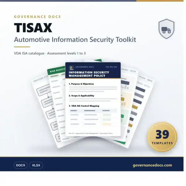 Automotive information security toolkit by Governance Docs for TISAX compliance.