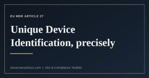 What MDR Article 27 requires for unique device identification