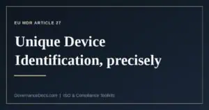 What MDR Article 27 requires for unique device identification