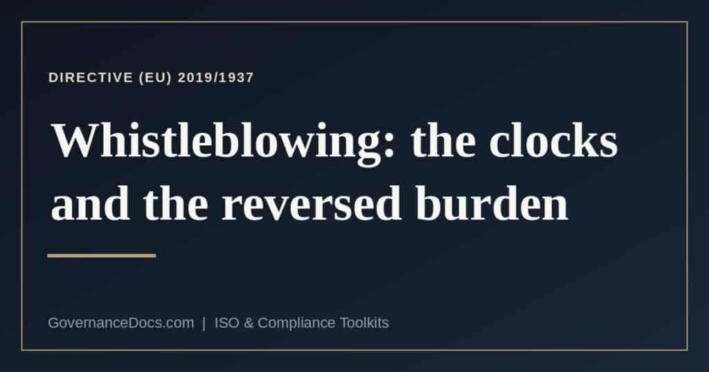What Directive (EU) 2019/1937 requires of a whistleblowing policy