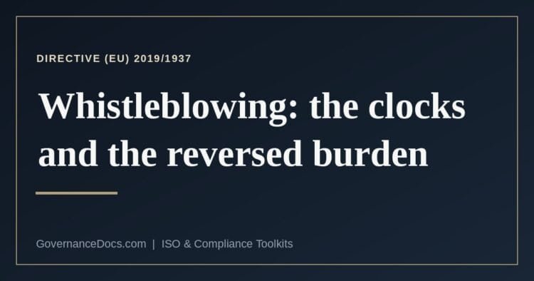 What Directive (EU) 2019/1937 requires of a whistleblowing policy