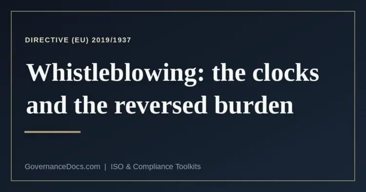 What Directive (EU) 2019/1937 requires of a whistleblowing policy
