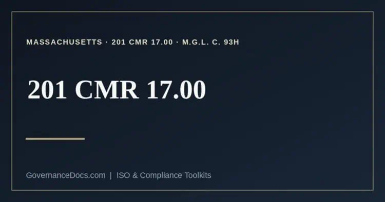 201 CMR 17.00 explained