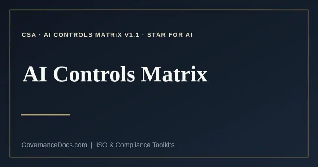 AI Controls Matrix explained