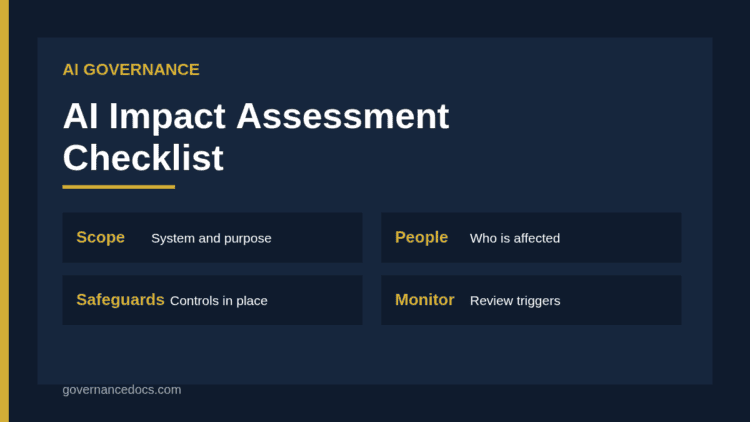 AI impact assessment checklist infographic