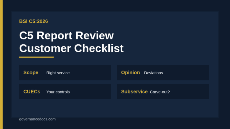 BSI C5 report review checklist for cloud customers