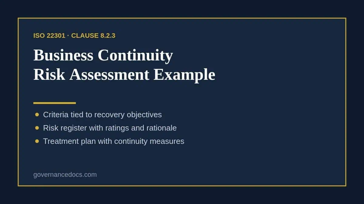 Business Continuity Risk Assessment Example: Complete 2026 Walkthrough Business continuity risk assessment example