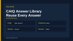 CAIQ security questionnaire answer library from CSA STAR Level 1