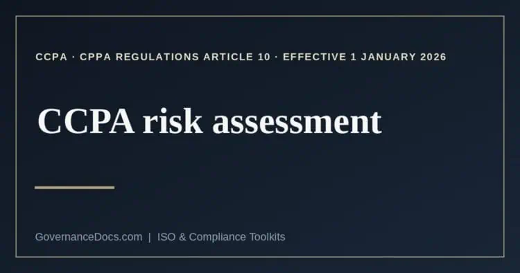 CCPA risk assessment explained