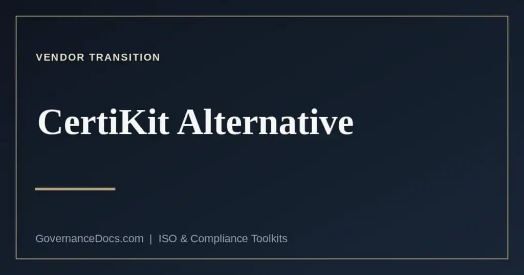 CertiKit alternative: comparison of CertiKit and Governance Docs toolkit pricing