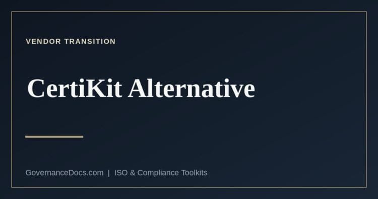CertiKit alternative: comparison of CertiKit and Governance Docs toolkit pricing