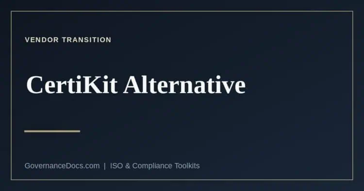 CertiKit alternative: comparison of CertiKit and Governance Docs toolkit pricing