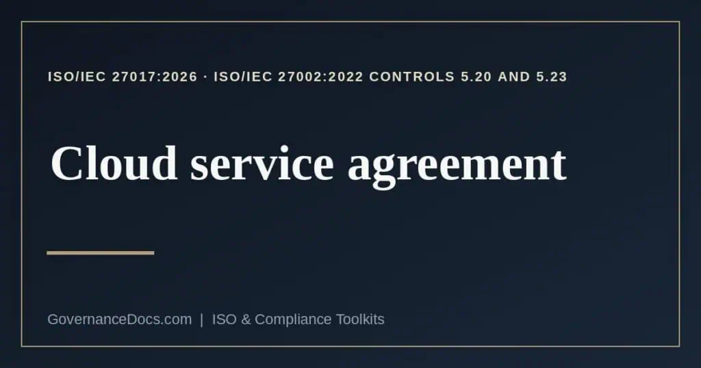 cloud service agreement explained