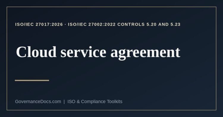 cloud service agreement explained