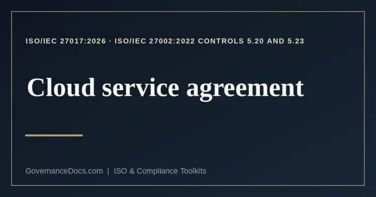 cloud service agreement explained