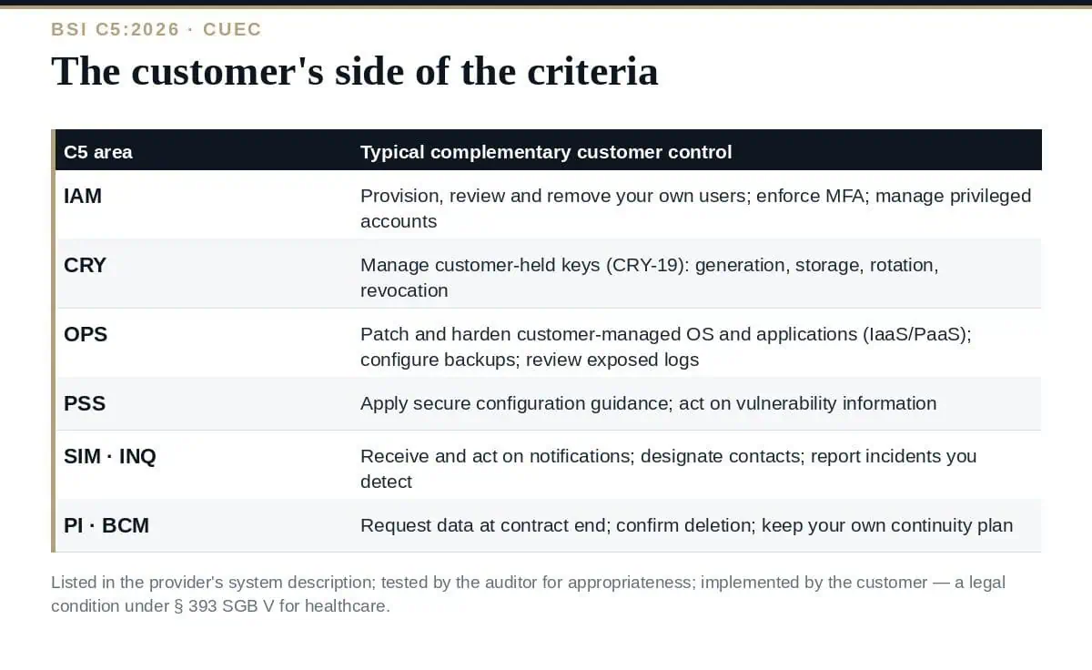 Complementary Customer Controls: A Complete C5 Guide (2026) Complementary customer controls in C5: the customer's side of the criteria