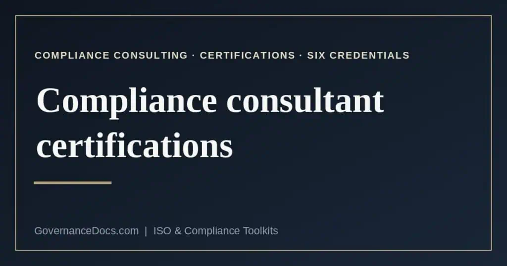 compliance consultant certifications explained