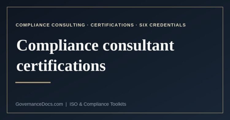 compliance consultant certifications explained