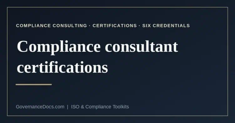 compliance consultant certifications explained