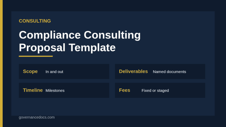 Compliance consulting proposal template infographic
