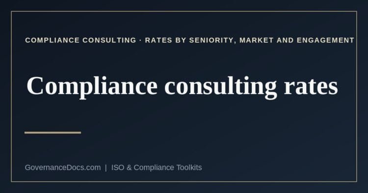 compliance consulting rates explained