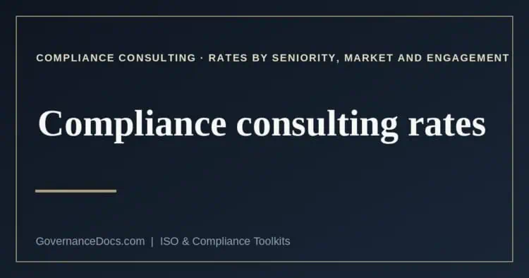 compliance consulting rates explained