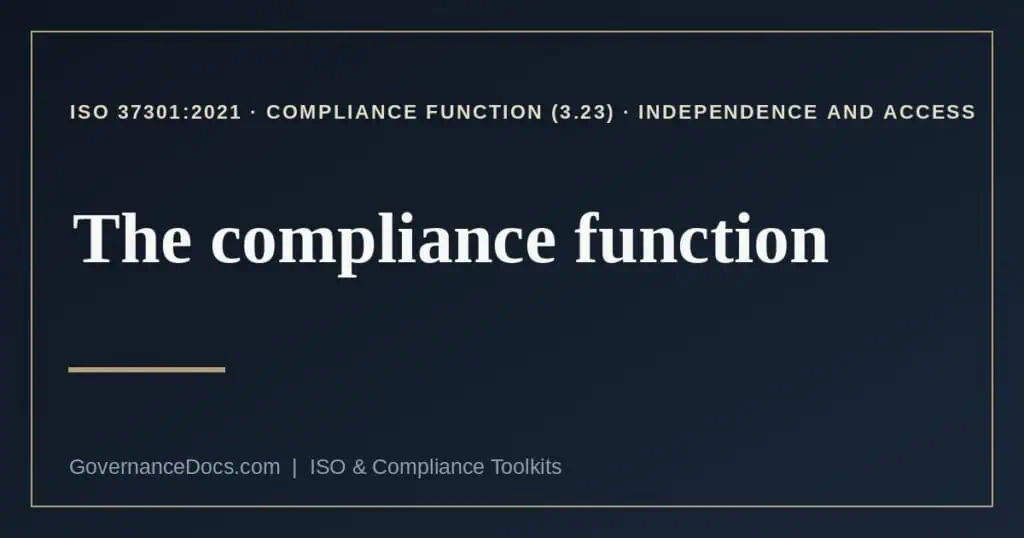 compliance function explained