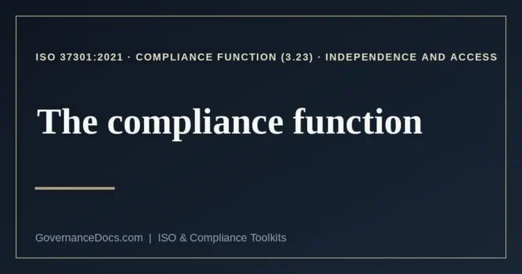 compliance function explained
