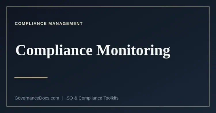 Compliance monitoring under ISO 37301
