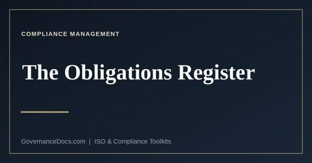 The ISO 37301 compliance obligations register