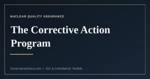 The NQA-1 corrective action program