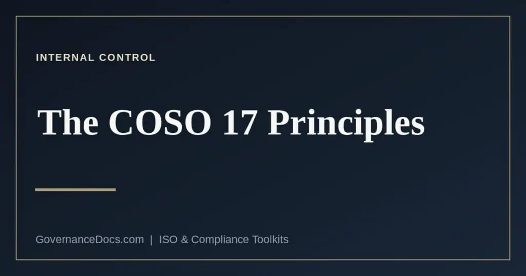 The COSO 17 principles of internal control