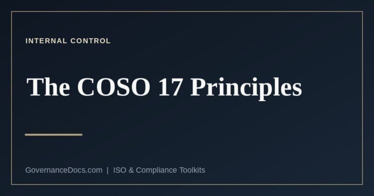 The COSO 17 principles of internal control