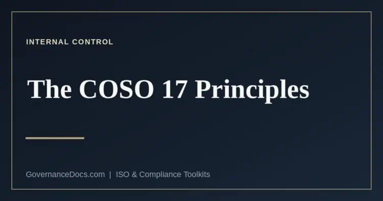 The COSO 17 principles of internal control
