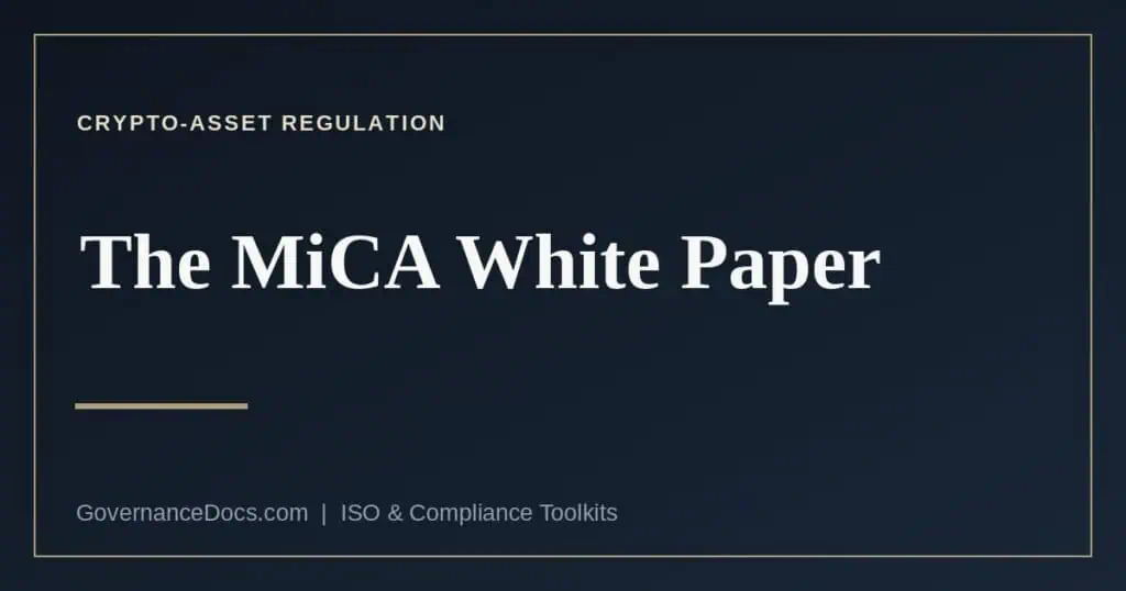 The MiCA crypto-asset white paper requirements