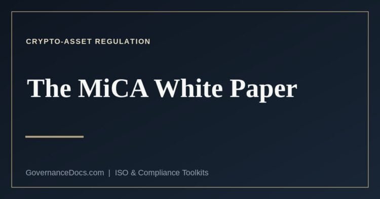 The MiCA crypto-asset white paper requirements