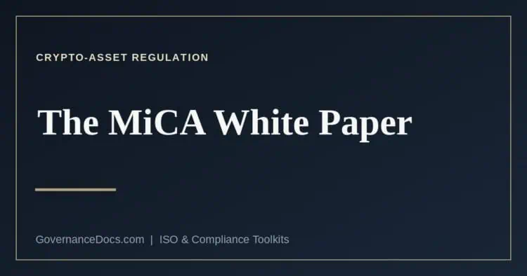 The MiCA crypto-asset white paper requirements
