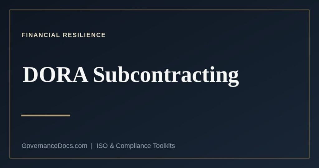 DORA subcontracting and the 2025 RTS