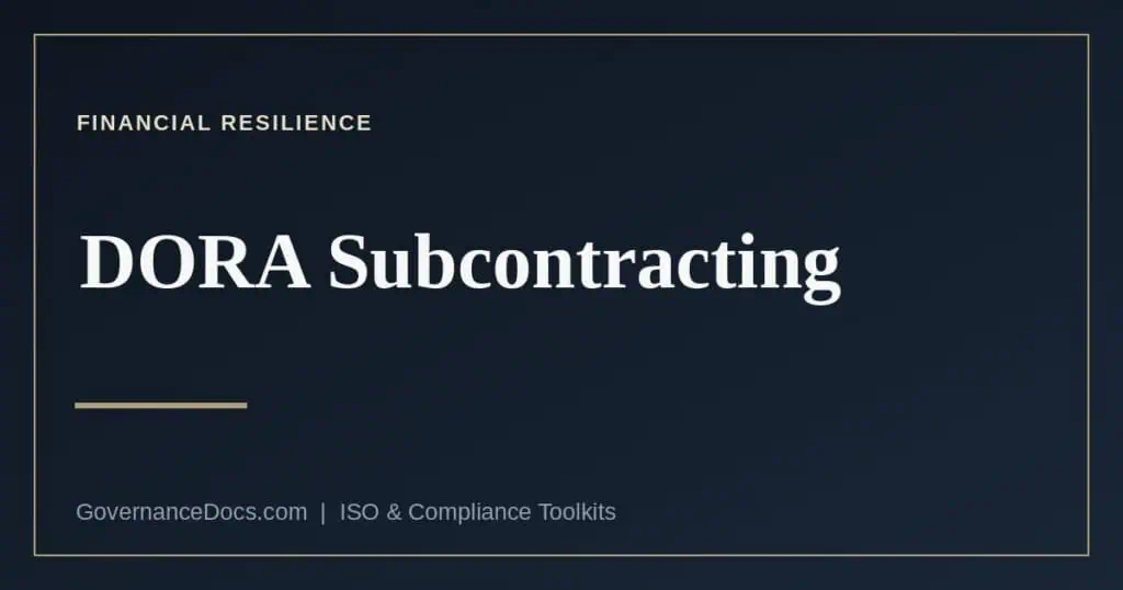 DORA subcontracting and the 2025 RTS