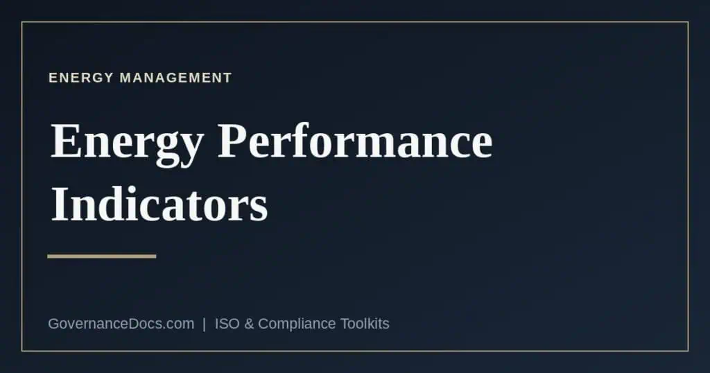 Energy performance indicators and energy baselines under ISO 50001