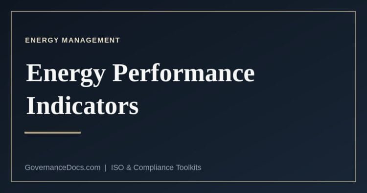 Energy performance indicators and energy baselines under ISO 50001