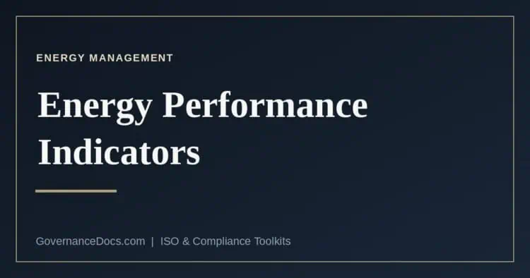 Energy performance indicators and energy baselines under ISO 50001