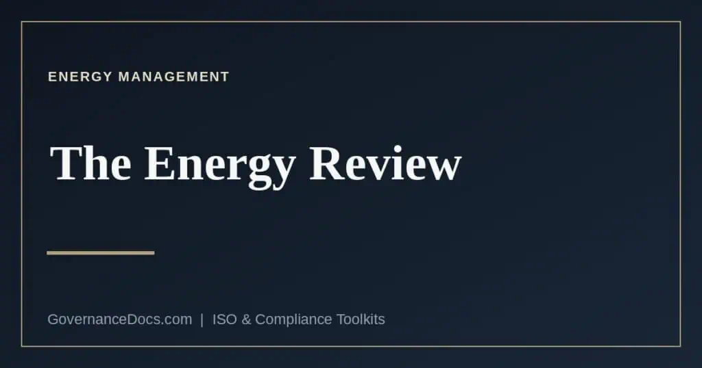 The ISO 50001 energy review