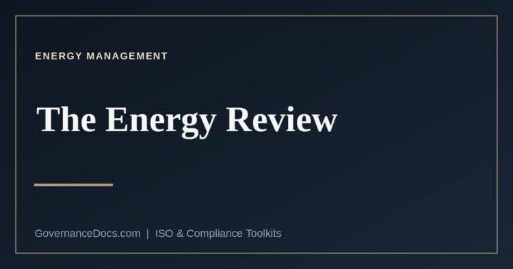 The ISO 50001 energy review