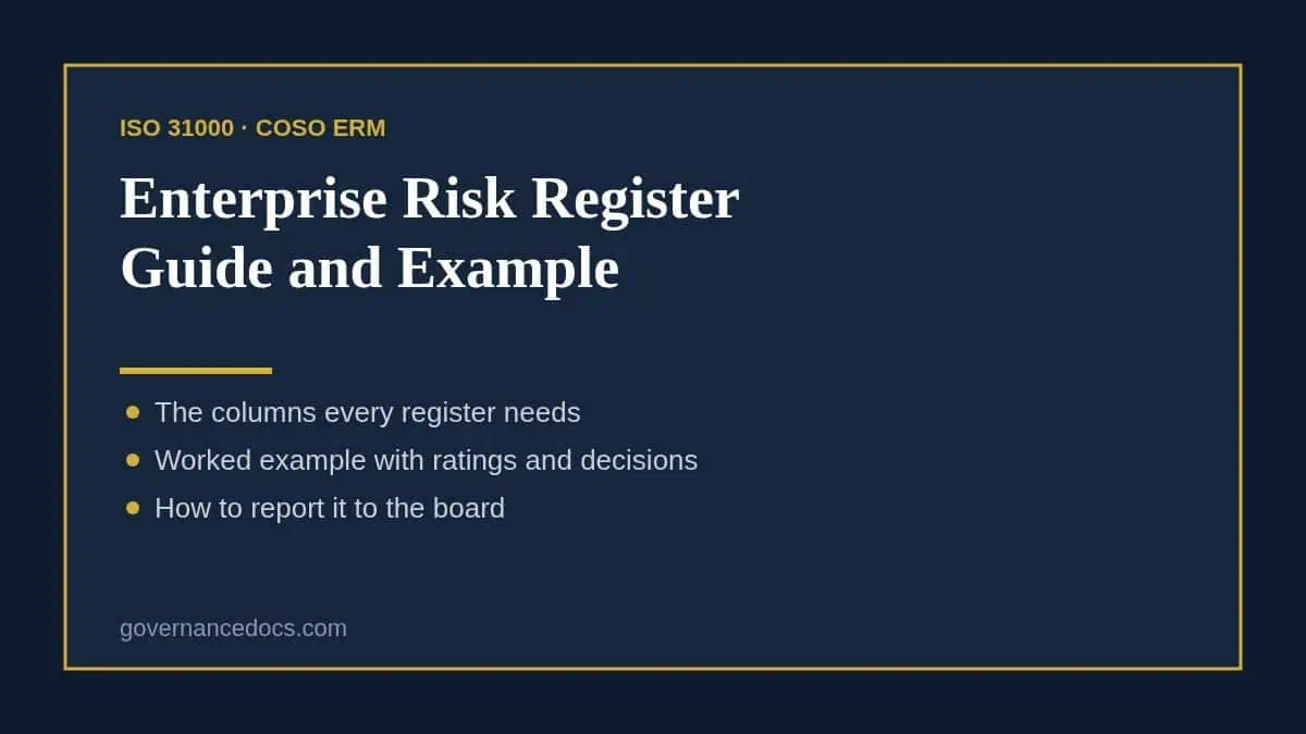 Enterprise Risk Register: The Definitive 2026 Guide with Example Enterprise risk register example and guide